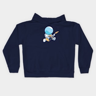 astronaut playing guitar Kids Hoodie